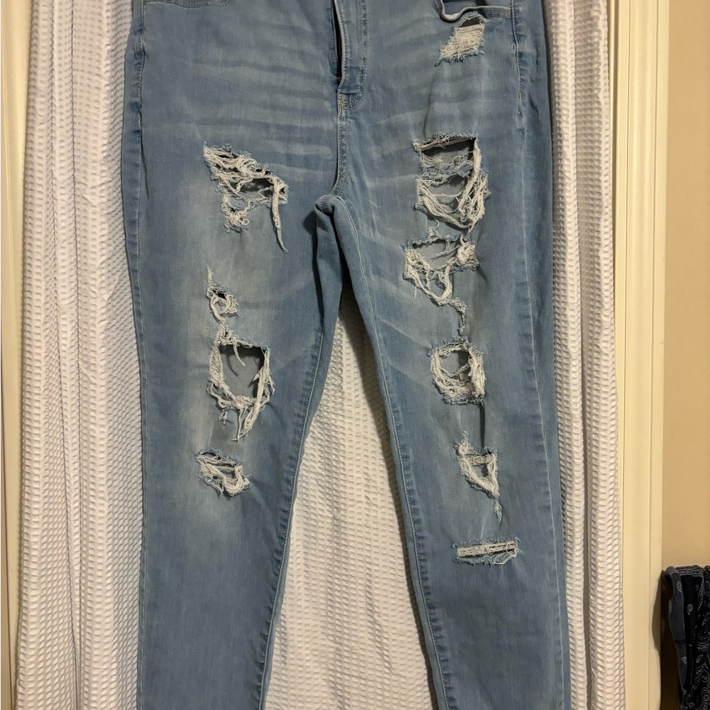 SO Juniors Curvy Light Rinse Super High Rise Denim Jegging Sz 15/32